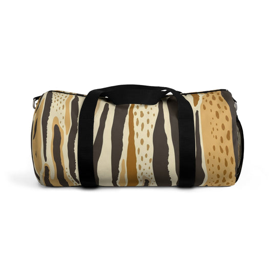 Animal Print Duffel Bag — Safari Stripe Travel Gym Bag