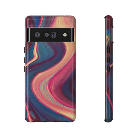 Abstract Swirl Tough Phone Case — Colorful Marble Protective Cover