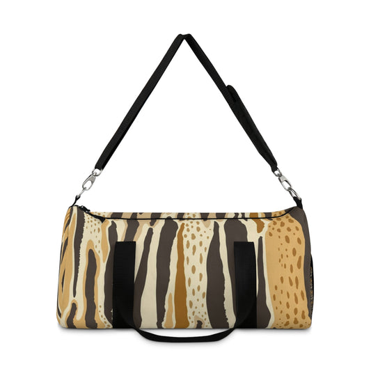 Animal Print Duffel Bag — Safari Stripe Travel Gym Bag