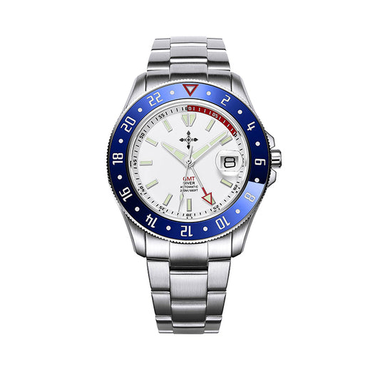 GMT Luminous Waterproof Sapphire Glass Stainless Steel Men's Watch Utrano