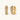 Gold-plated necklace with geometric diamond segments and matching huggie earrings featuring cubic zirconia details