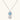Sterling silver dreamcatcher pendant with blue moissanite center and three feather charms on adjustable chain.