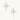 White gold plated cross earrings with orbital ring & zirconia stones on cream background