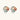 Artistic monstera-shaped earrings with teal, coral, and cream enamel brushstrokes, gold trim, and white pearl accent