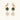 Gold-plated bird stud earrings with iridescent abalone shell medallions and champagne crystal drops on cream background