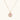 Gold-plated circular pendant with pink enamel rose, pearl background, and delicate beaded border on chain