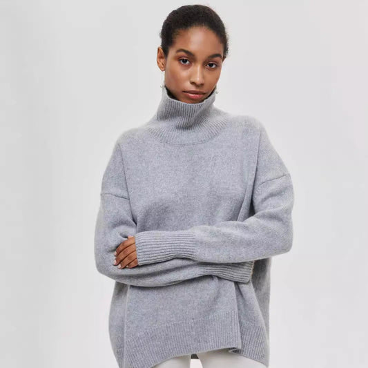 Winter Turtleneck Sweater Ins Solid Color Long Sleeve Pullover Top Women's Clothing