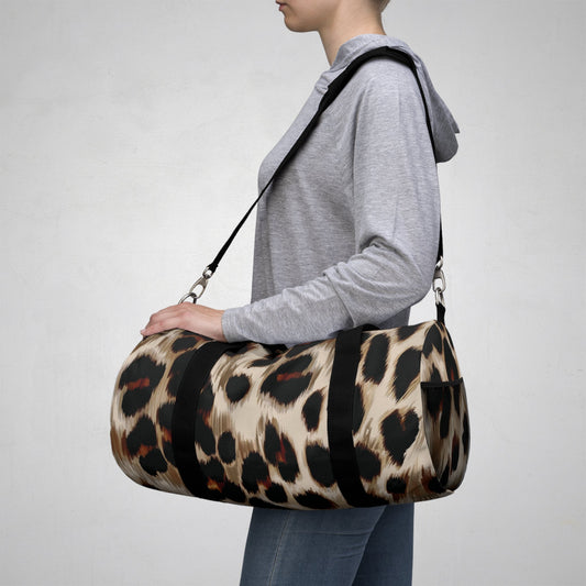 Leopard Print Duffel Bag — Chic Animal-Print Travel & Gym Tote