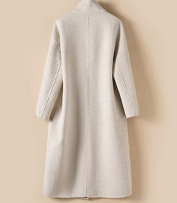 Long Stand-up Collar High-grade Double-sided Woolen Coat