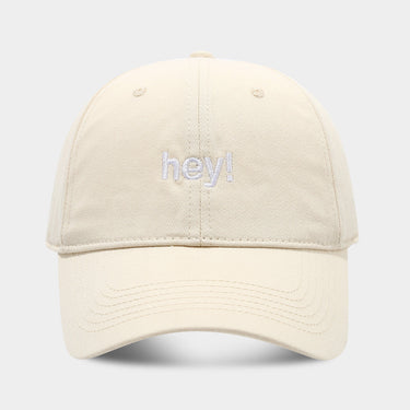 Creative Letters Hey Embroidery Soft Top Peak Cap