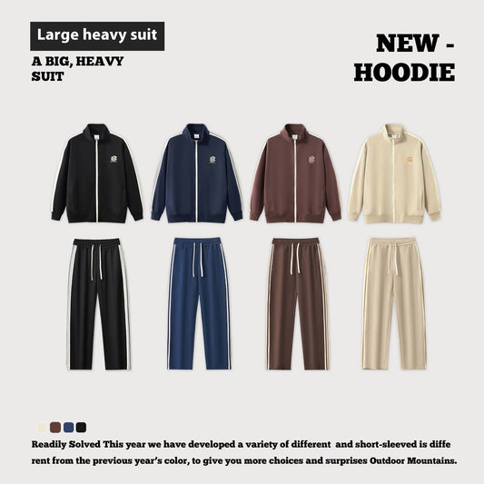 Women & Men's Striped Embroidered Casual Sports Jacket Pants
