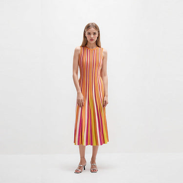 Women's Striped Knitted Fashionable Casual Dress
