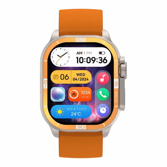 LEMFO HK96S 2.06 inch BT5.3 IP68 Sport Smart Watch, Support Bluetooth Call Health Monitor(Orange) - UTrano
