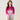 Chic Pink Gradient Long Sleeve Knit Cardigan Coat for Women, Autumn Winter Stylish Short Woolly Top
