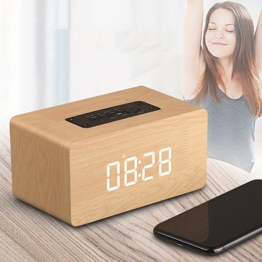 Clock Version Wooden Bluetooth Speaker