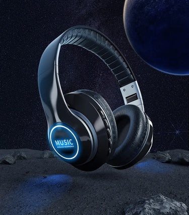 Colorful glowing cool headphones