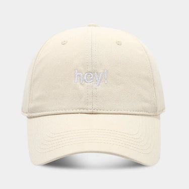 Creative Letters Hey Embroidery Soft Top Peak Cap