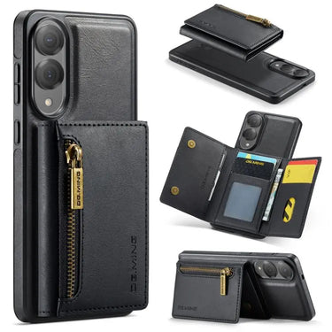 DG.MING M5 Series Zip RFID Multi Card Detachable Leather Phone Case, For Samsung Galaxy S25 Edge 5G, For Galaxy S25 5G, For Galaxy S25+ 5G, For Samsung Galaxy S25 Ultra 5G