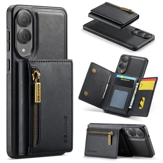 DG.MING M5 Series Zip RFID Multi Card Detachable Leather Phone Case, For Samsung Galaxy S25 Edge 5G, For Galaxy S25 5G, For Galaxy S25+ 5G, For Samsung Galaxy S25 Ultra 5G
