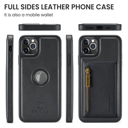 DG.MING M5 Series Zip RFID Multi Card Detachable Leather Phone Case, For iPhone 11 Pro Max