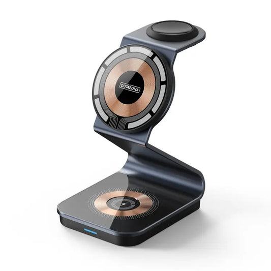 DUZZONA W15 15W 3 in 1 Transparent Magnetic Suction Wireless Charging Stand - UTrano