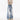 Deep Blue Denim Pants Men's Streetwear Style Flared Knife Cut Trousers