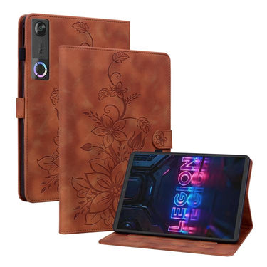 Lily Embossed Leather Tablet Case, For Lenovo Legion Y700 Gen 5, For Lenovo Idea Tab 11 / Xiaoxin Pad 2025, For Lenovo Tab K9 / Tab One