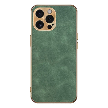 Electroplating Lambskin Leather Phone Case, For iPhone 12 Pro