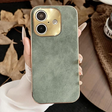Electroplating Lambskin Leather Phone Case, For iPhone 16, For iPhone 15 Pro Max, For iPhone 15 Pro, For iPhone 15, For iPhone 14, For iPhone 14 Pro
