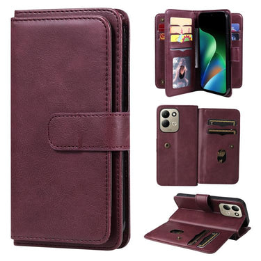 Multi-Function Wallet 10 Card Slots Leather Phone Case, For Redmi Note 14 Pro / 14 Pro+ 5G, For Redmi 14C 4G Global, For Redmi 13 4G Global, For Redmi K70