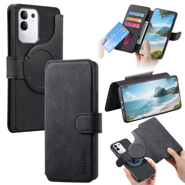 CaseNeo MagSafe RFID Anti-theft Retro Leather Phone Case, For vivo Y29 4G, For vivo V50, For vivo Y19s 4G, For vivo Y300+ / Y200 Pro 5G