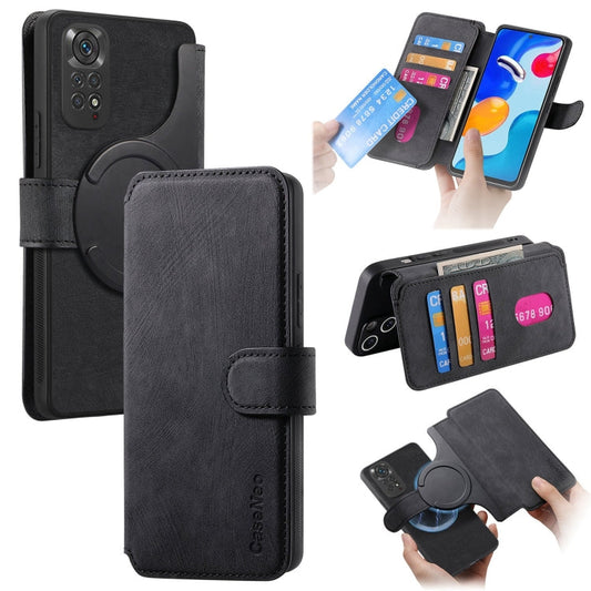 CaseNeo MagSafe RFID Anti-theft Retro Leather Phone Case, For Redmi Note 11S 4G, For Redmi Note 10 4G / Note 10S