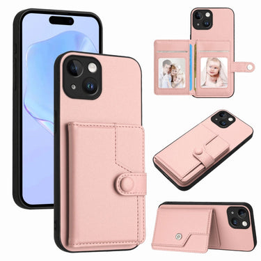 Button Card Bag RFID Anti-theft Phone Case, For iPhone 13 mini, For iPhone 12, For iPhone 12 Pro Max, For iPhone 12 Pro
