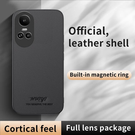 HUIYI Leather Magnetic Phone Case, For OPPO Reno10 / Reno10 Pro Global, For OPPO Find X8 Pro