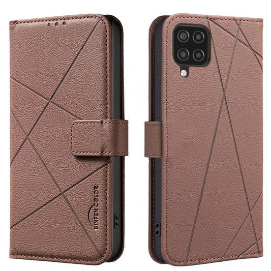 Geometric Pattern RFID Leather Phone Case, For Samsung Galaxy A22 4G, For Samsung Galaxy A22 5G, For Samsung Galaxy A32 4G, For Samsung Galaxy A72