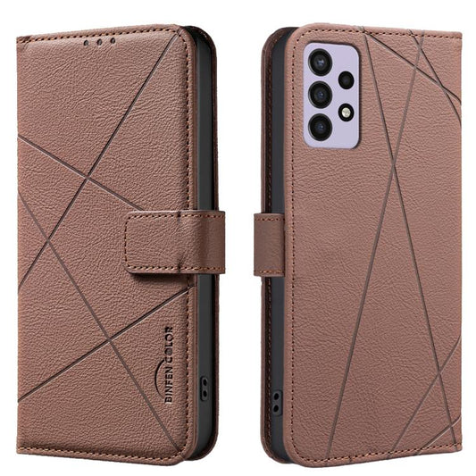 Geometric Pattern RFID Leather Phone Case, For Samsung Galaxy A32 5G