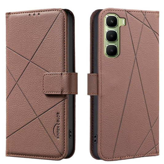 Geometric Pattern RFID Leather Phone Case, For Infinix Hot 60 Pro+ 4G, For Infinix Hot 60 Pro 4G, For Infinix Smart 10 4G, For Infinix Note 50 Pro+ 5G