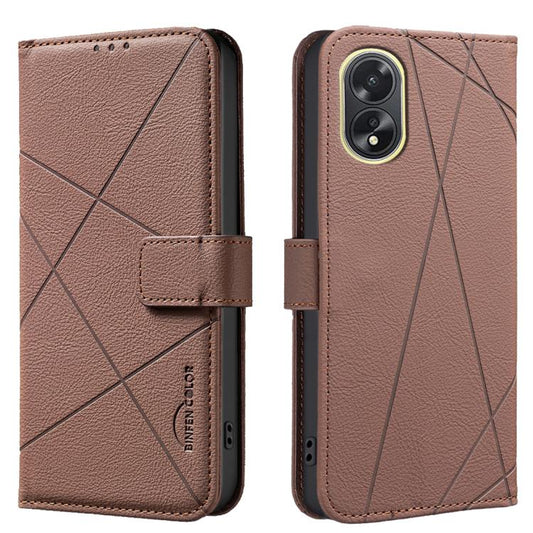 Geometric Pattern RFID Leather Phone Case, For OPPO A38 4G / A18 4G, For OPPO A58 4G, For OPPO A78 4G, For OPPO A98 5G / F23 / A1