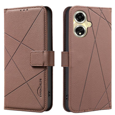 Geometric Pattern RFID Leather Phone Case, For OPPO A59 5G