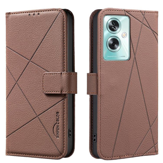 Geometric Pattern RFID Leather Phone Case, For OPPO A79 5G, For OPPO Reno13 F 5G, For OPPO A60 4G, For OPPO Reno11 F 5G
