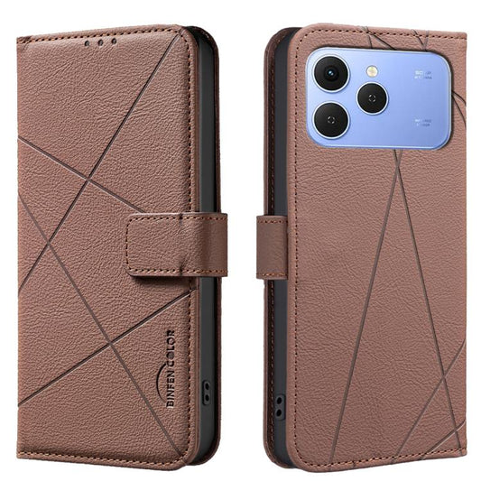 Geometric Pattern RFID Leather Phone Case, For Tecno Spark 40 4G, For Tecno Pova 7 Ultra 5G, For Tecno Camon 40 Pro 4G, For Tecno Pop 9 5G / Spark 30C 5G