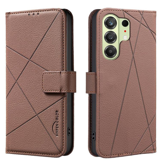 Geometric Pattern RFID Leather Phone Case, For Tecno Camon 50 4G, For Tecno Spark Go 3, For Tecno Pova 7 Pro 5G, For Tecno Spark 40 Pro 4G
