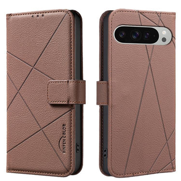 Geometric Pattern RFID Leather Phone Case, For Google Pixel 9 / 9 Pro, For Google Pixel 8a, For Google Pixel 8 Pro, For Google Pixel 8