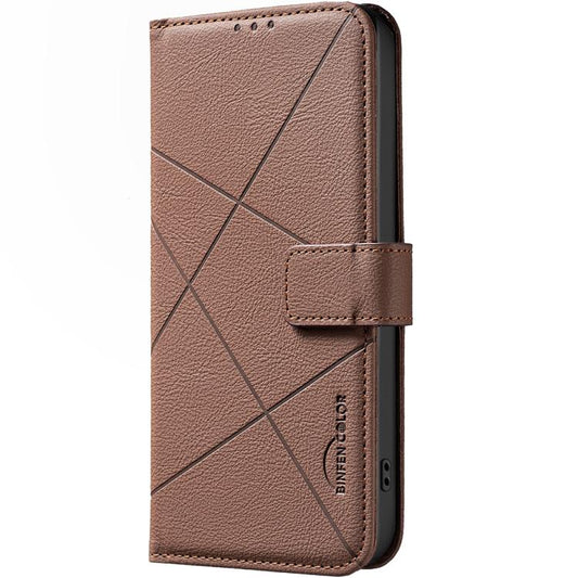 Geometric Pattern RFID Leather Phone Case, For iPhone 16e, For iPhone 16 Pro Max, For iPhone 16 Pro, For iPhone 16 Plus