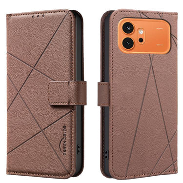 Geometric Pattern RFID Leather Phone Case, For Honor 600 Global, For Honor 600 Lite Global, For Honor X6d 5G, For Honor X8d 4G