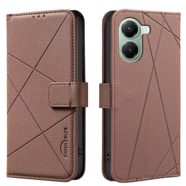 Geometric Pattern RFID Leather Phone Case, For Redmi Note 14 4G 16.25mm, For Redmi Note 14 Pro 5G / 14 Pro+ 5G, For Redmi A3, For Redmi Note 13 Pro 4G
