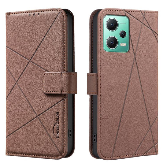 Geometric Pattern RFID Leather Phone Case, For Redmi Note 12 5G Global, For Redmi Note 11 Pro / 11 Pro 5G Global, For Redmi 10 2022 / Note 11 4G, For Redmi Note 10 5G / 10T 5G