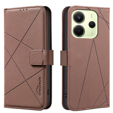 Geometric Pattern RFID Leather Phone Case, For Redmi Note 13 4G, For Redmi K70E, For Redmi Note 13 5G, For Redmi 13C