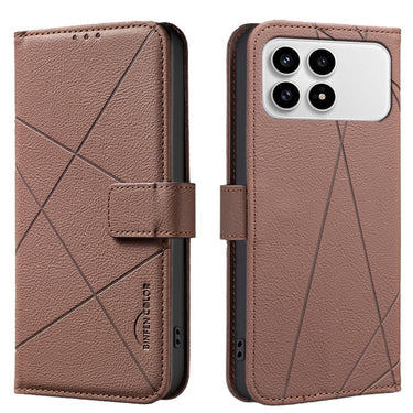 Geometric Pattern RFID Leather Phone Case, For Redmi Turbo 4, For Redmi 14C, For Redmi Note 14 5G, For Redmi Note 14 Pro 4G