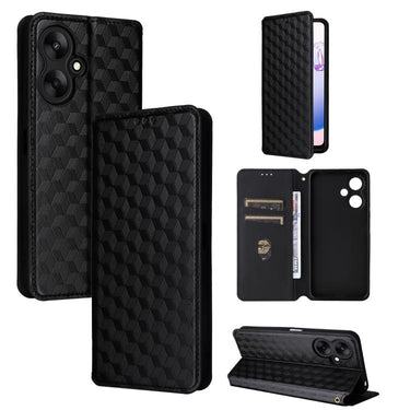 Cubic Grid Texture Flip Leather Phone Case, For Redmi Note 12 4G Global, For Redmi Note 12 Turbo 5G, For Redmi Note 12 Pro+ 5G Global, For Redmi Note 12 Pro 5G Global